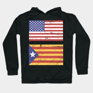 United States Flag & Catalonia Flag Hoodie